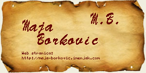 Maja Borković vizit kartica